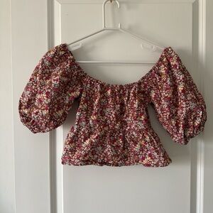 Chic Floral Off-Shoulder Blouse